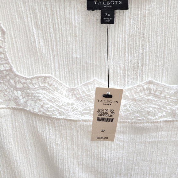 NWT Talbots white Shift Dress womens plus size 3X new crochet cotton - Picture 14 of 14